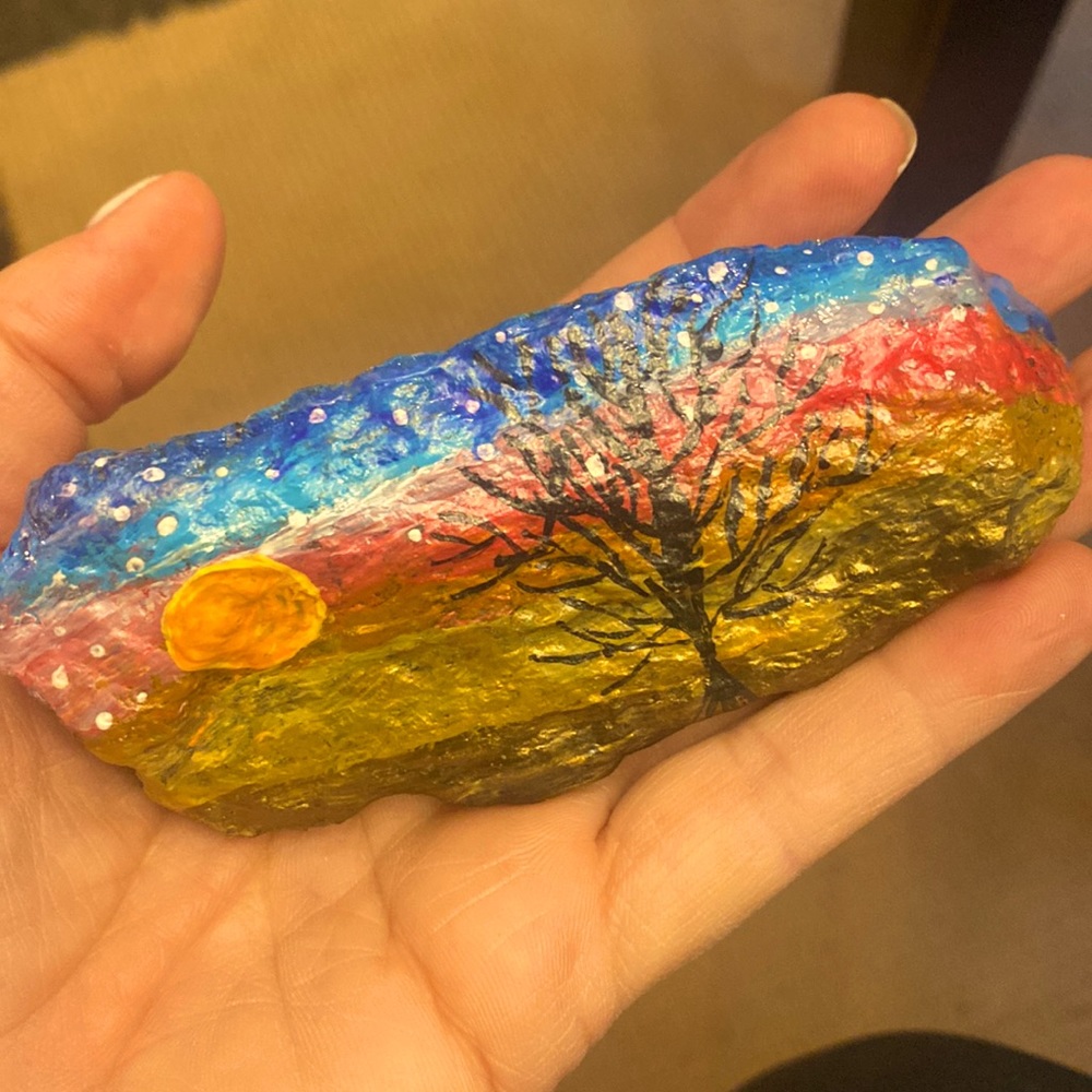 Inspirational painted rock